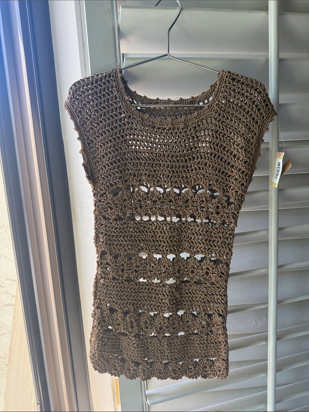 Handmade Crochet Toddler dress- Brown